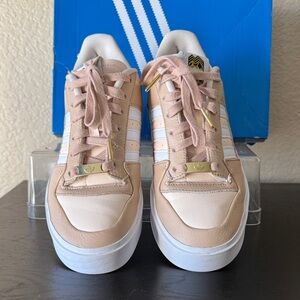 Adidas Women's Forum Bonega Beige and White Sneakers